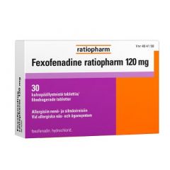 FEXOFENADINE RATIOPHARM 120 mg tabl, kalvopääll 30 fol